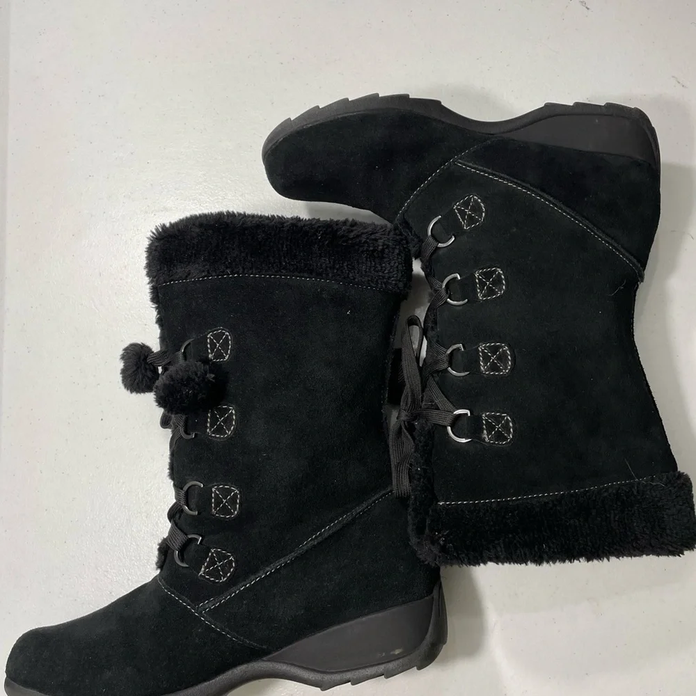 Sporto Black Winter Suede Boots Size 10M SB-50